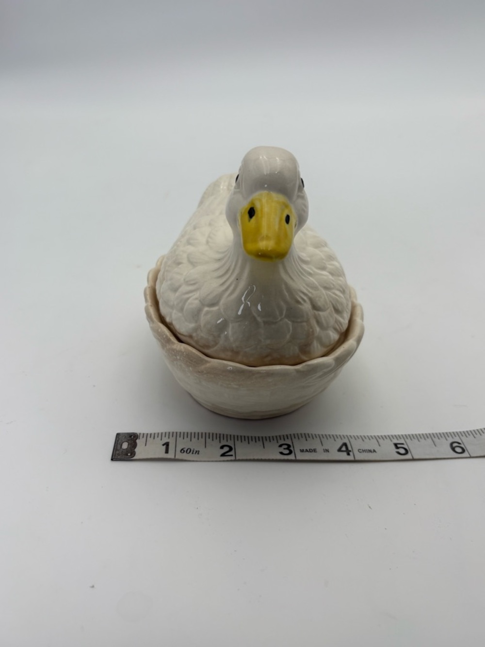 Vintage Ceramic Duck-on-Nest Covered Dish - made in Japan - Picture 13 of 16